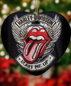 Harley Davidson Motorcycle Ceramic Heart Ornament NABE402