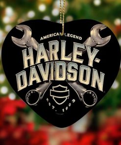 Harley Davidson Motorcycle Ceramic Heart Ornament NABE370