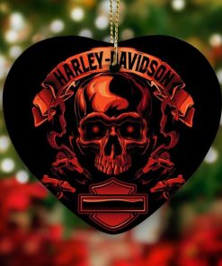 Harley Davidson Motorcycle Ceramic Heart Ornament NABR226