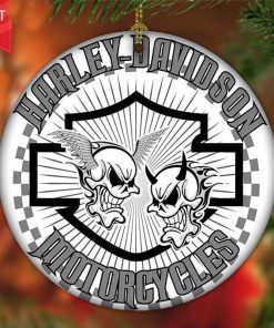 Harley Davidson Motorcycle Ceramic Round Ornament NABE330