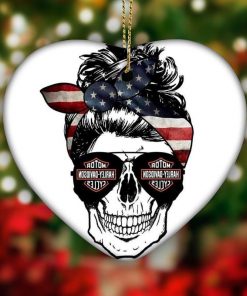 Harley Davidson Motorcycle Ceramic Heart Ornament NABE396