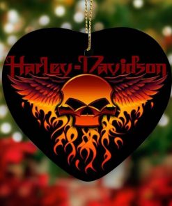 Harley Davidson Motorcycle Ceramic Heart Ornament NABR224