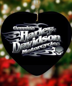 Harley Davidson Motorcycle Ceramic Heart Ornament NABE366