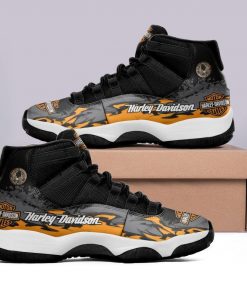 Harley Davidson Motorcycle Black Air Jordan 11 Perfect Gift- NABB338