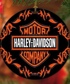 Harley Davidson Motorcycle Ceramic Round Ornament NABE325