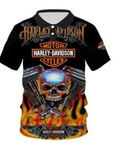 Harley Davidson Polo Design 3D Full Printed Sizes S - 5XL NABK305
