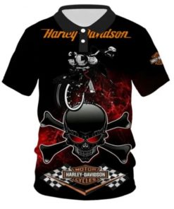 Harley Davidson Polo Design 3D Full Printed Sizes S - 5XL NABK311