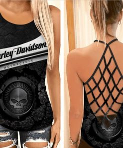 Harley Davidson CRISS CROSS OPEN BACK CAMISOLE TANK TOP DESIGN 3D SIZE S - 5XL -NABF71