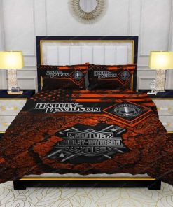 Harley Davidson Bedding Set Cover Design 3D Perfect Gift - NABL205