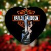 Harley Davidson Motorcycle Ceramic Heart Ornament NABR222