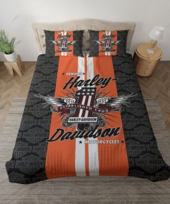 Harley Davidson Bedding Set Cover Design 3D - NABJ266