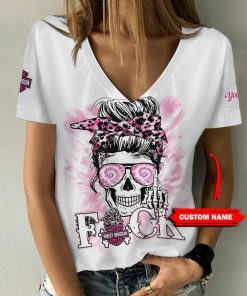 Harley Davidson Motorcycle Custom Name Women V-neck T-shirt NABK264