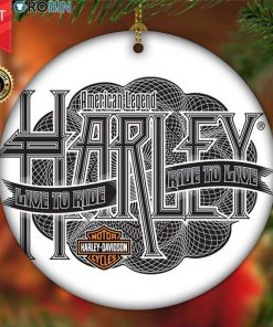 Harley Davidson Motorcycle Ceramic Round Ornament NABE301