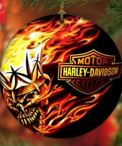 Harley Davidson Motorcycle Ceramic Round Ornament NABE331