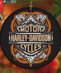 Harley Davidson Motorcycle Ceramic Round Ornament NABE287