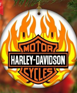 Harley Davidson Motorcycle Ceramic Round Ornament NABE324