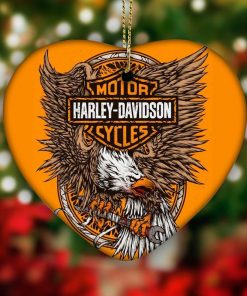 Harley Davidson Motorcycle Ceramic Heart Ornament NABR221