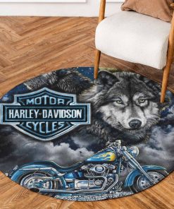 Harley Davidson Motorcycle Round Rug NABH25S