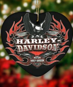 Harley Davidson Motorcycle Ceramic Heart Ornament NABE363