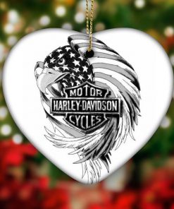 Harley Davidson Motorcycle Ceramic Heart Ornament NABE349