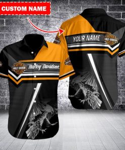 Harley Davidson Custom Name Button Shirt Design 3D Full Printed Sizes S - 5XL NABS219