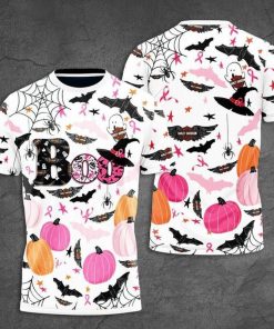 Harley Davidson Breast Cancer Awareness Halloween Boo T-Shirt Design 3D Full Printed Sizes S - 5XL - NABS206