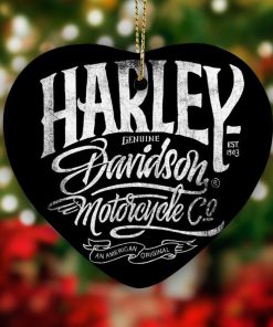 Harley Davidson Motorcycle Ceramic Heart Ornament NABE371