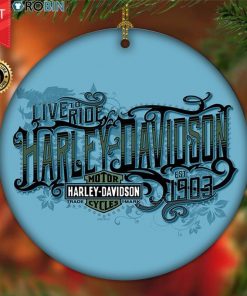 Harley Davidson Motorcycle Ceramic Round Ornament NABE298