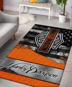 Harley Davidson Motorcycle USA Flag Rug Home Floor Decor Perfect Gift NABH145A