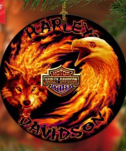 Harley Davidson Motorcycle Ceramic Round Ornament NABE393