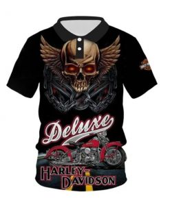 Harley Davidson Polo Design 3D Full Printed Sizes S - 5XL NABK300