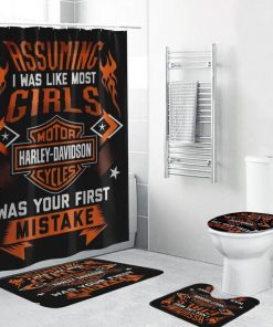 Harley Davidson Motorcycle I was like most girl Bathroom Decor Set NABH173