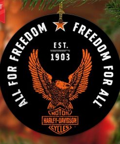 Harley Davidson Motorcycle Ceramic Round Ornament NABR212