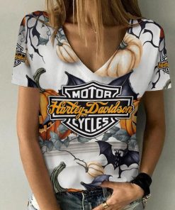 Harley Davidson Motorcycle Women V-neck T-shirt NABG313