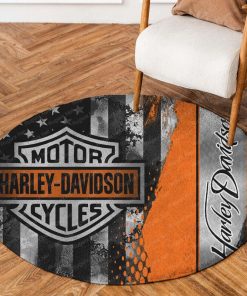Harley Davidson Motorcycle Round Rug NABH38S