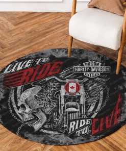 Harley Davidson Motorcycle Round Rug NABH40S