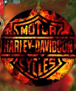Harley Davidson Motorcycle Ceramic Round Ornament NABE278