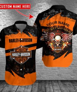 Harley Davidson Custom Name Button Shirt Design 3D Full Printed Sizes S - 5XL NABG325