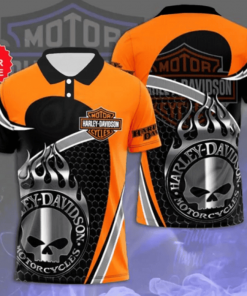Harley Davidson Custom Name Polo Design 3D Full Printed Sizes S - 5XL NABK315
