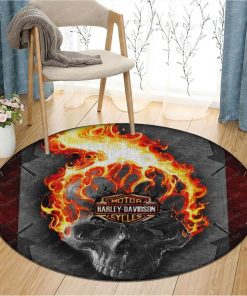 Harley Davidson Motorcycle Round Rug NABH133D