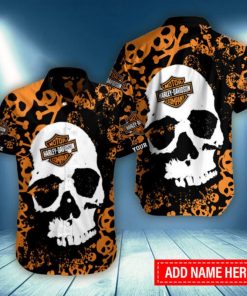 Harley Davidson Custom Name Button Shirt Design 3D Full Printed Sizes S - 5XL NABS23