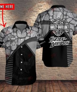 Harley Davidson Custom Name Button Shirt Design 3D Full Printed Sizes S - 5XL NABS09