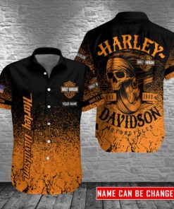Harley Davidson Custom Name Button Shirt Design 3D Full Printed Sizes S - 5XL NABS17