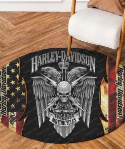 Harley Davidson Motorcycle Round Rug NABH23S