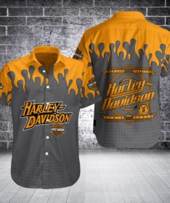 Harley Davidson Button Shirt Design 3D Full Printed Sizes S - 5XL NABS22
