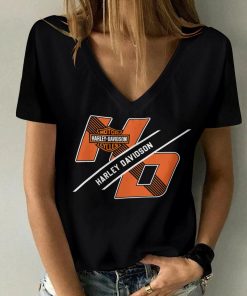Harley Davidson Motorcycle Women V-neck T-shirt NABS65