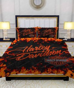 Harley Davidson Bedding Set Cover Design 3D - NABD544