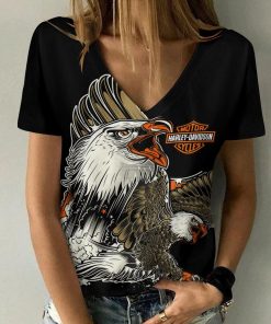 Harley Davidson Motorcycle Women V-neck T-shirt NABS93