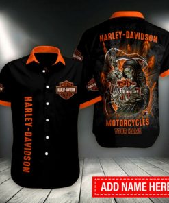 Harley Davidson Custom Name Button Shirt Design 3D Full Printed Sizes S - 5XL NABS20