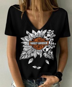 Harley Davidson Motorcycle Women V-neck T-shirt NABS94